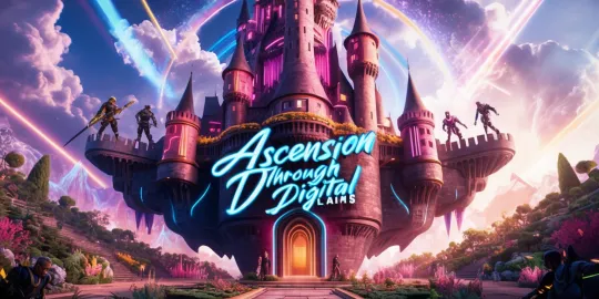 Ascension Through Digital Realms: Crafting Heroic Journeys in a Floating Castle Image